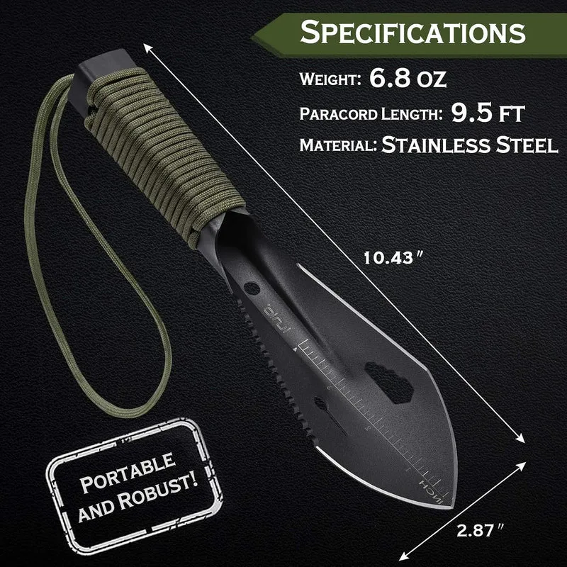 iunio Hiking Trowel, Camping, Backpacking, Portable Shovel, Multitool, Ultralight Camp Tool, with Ca