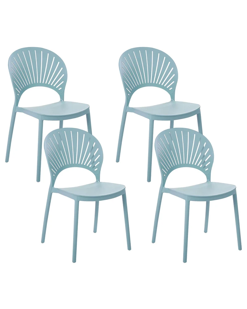 Esszimmerstühle Kunststoff blau 4er Set für den Innen- und Aussenbereich Ostia