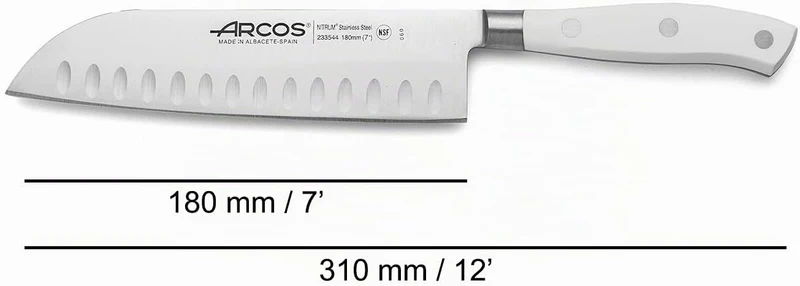 Arcos 233524 Serie Riviera Blanc - Santoku Messer Messer Asiatischer Art- Klinge aus Nitrum geschmie