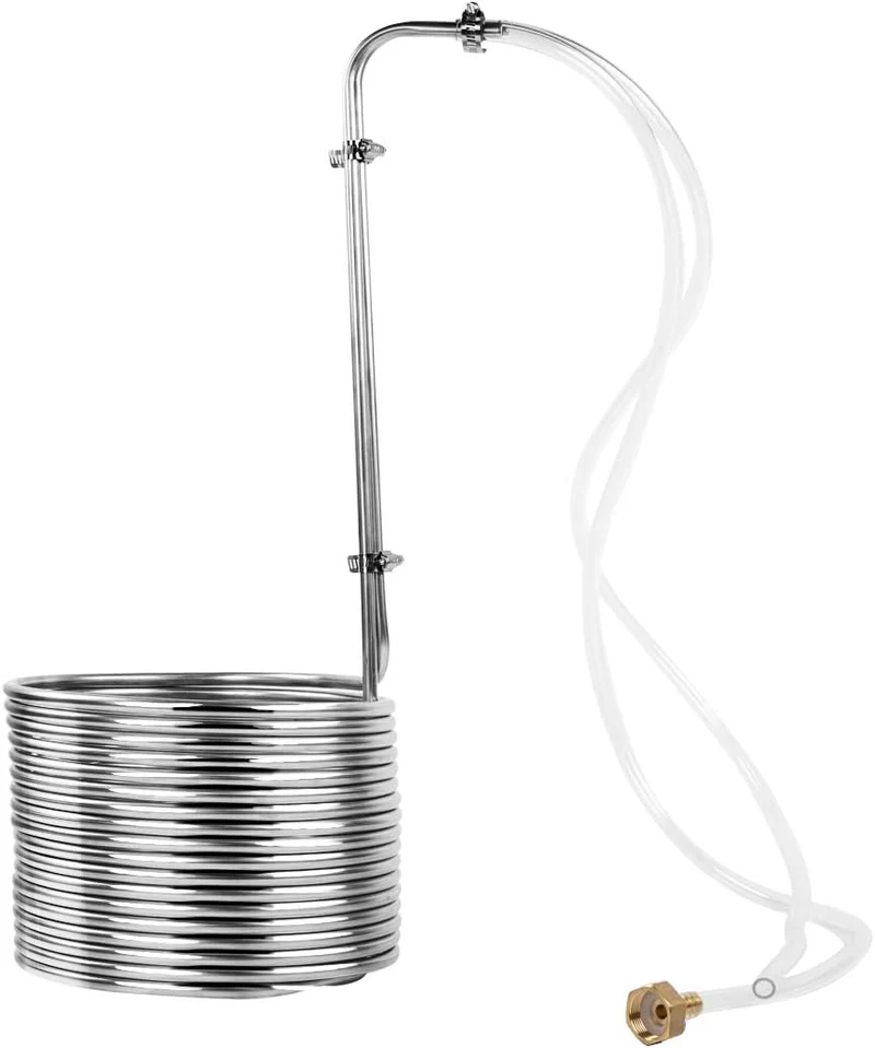 BACOENG Würzekühler Edelstahl Eintauchmodell mit 2 x 150 cm Schlauch, schnelle Abkühlung der Biermai