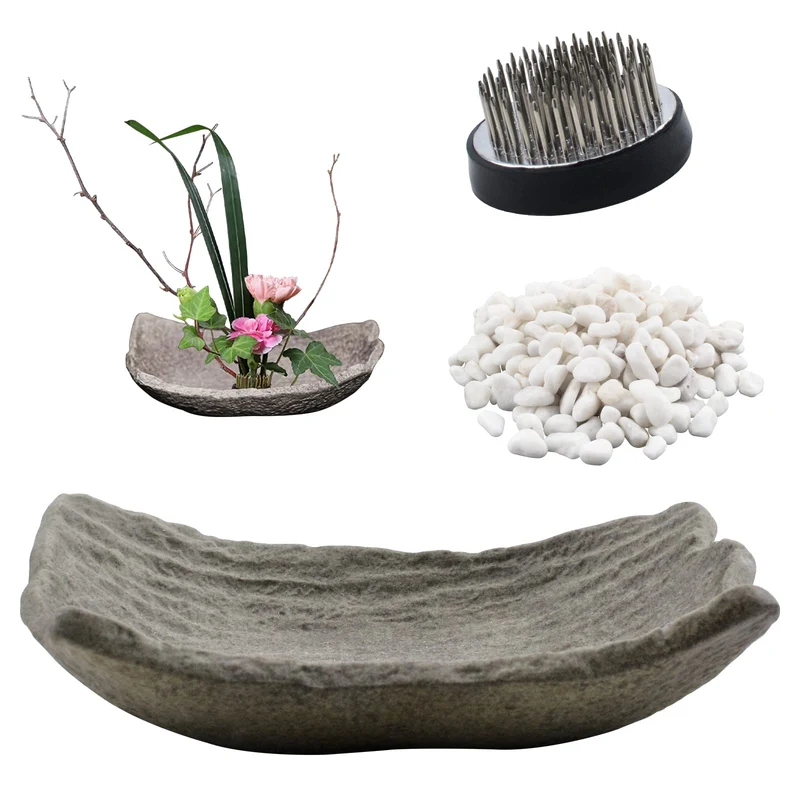 WANDIC Blumenarrangement Zubehör, runde Blumenfrösche und Keramikblumentöpfe, Fliesenformen, Blumena