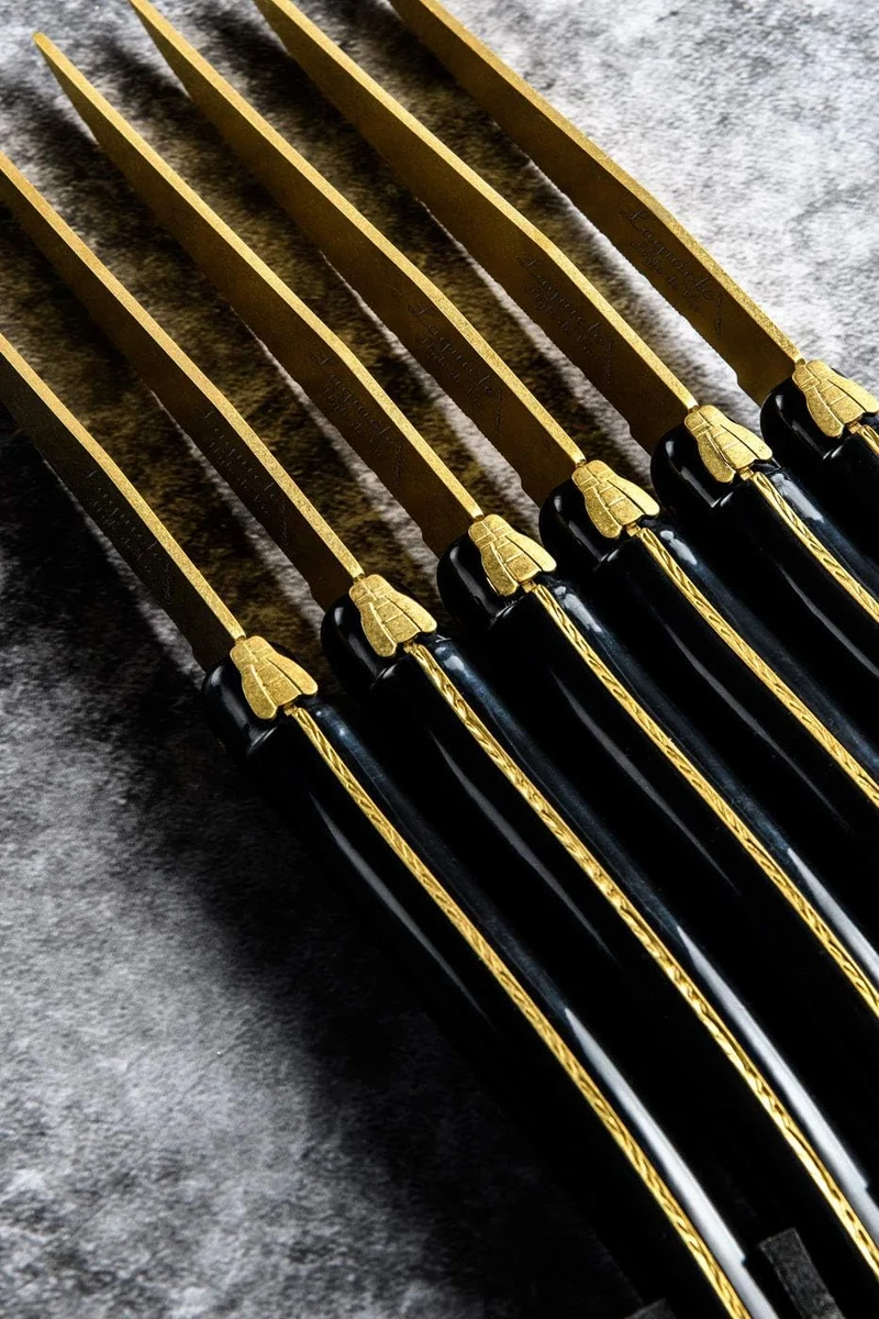 Laguiole Style de Vie Steakmesser Prestige Line, 6-teilig, Golden, Golden
