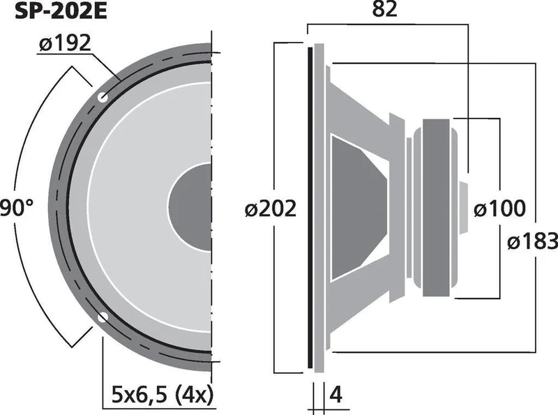MONACOR SP-202E Hi-Fi Tiefmitteltöner, kompaktes Bass-Chassis in voller Zweiwege-Tauglichkeit bietet