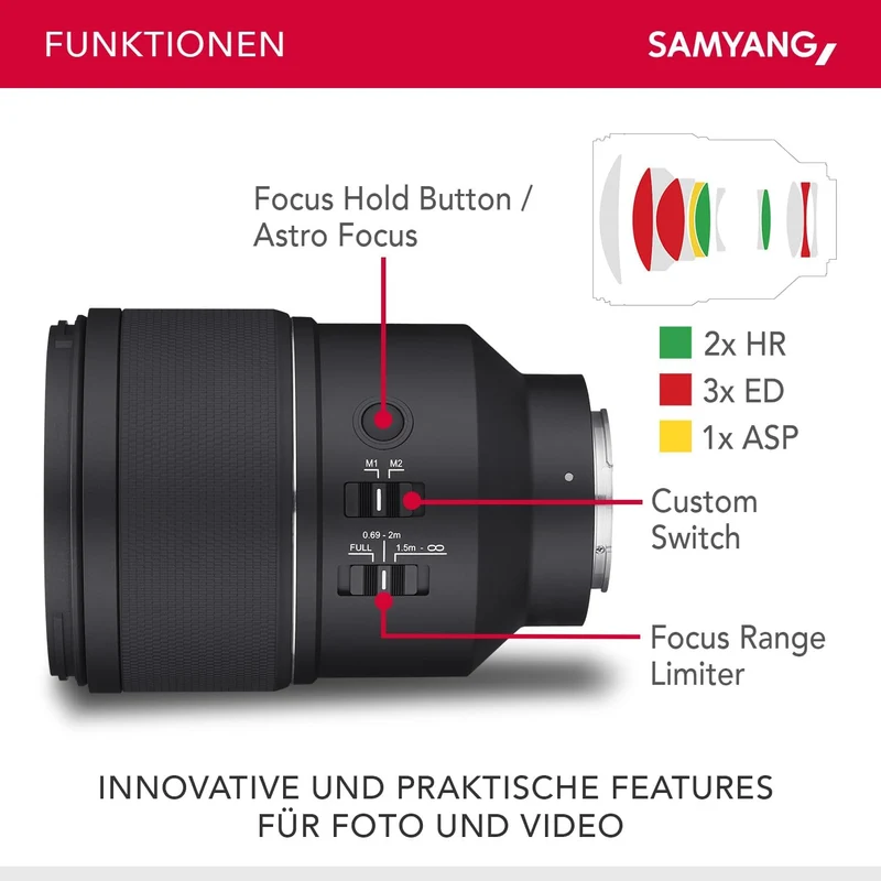 Samyang AF 135mm F1.8 FE für Sony E – Autofokus Vollformat & APS-C Teleobjektiv, lichtstarke Festbre