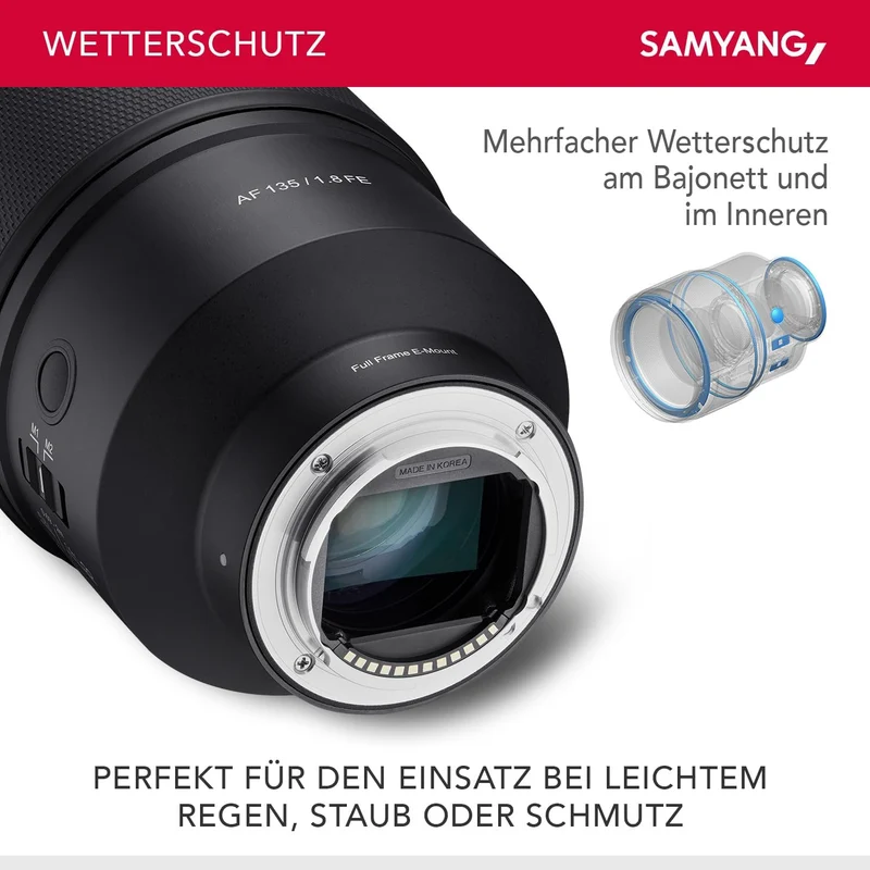 Samyang AF 135mm F1.8 FE für Sony E – Autofokus Vollformat & APS-C Teleobjektiv, lichtstarke Festbre