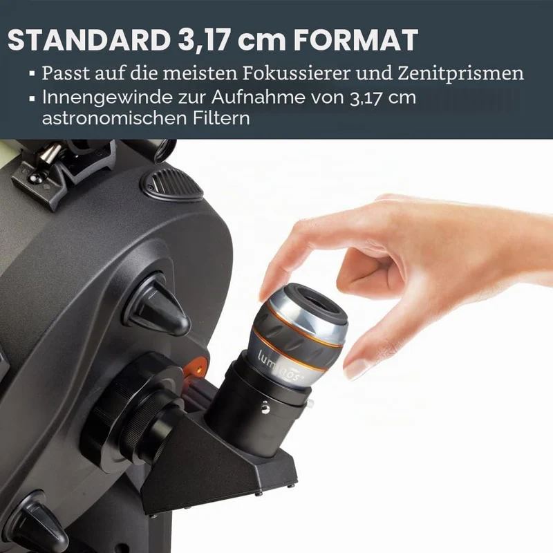 Celestron 93430 7 mm Luminos Okular, Schwarz/Silber Leuchtendes Okular - 7 mm, Leuchtendes Okular -