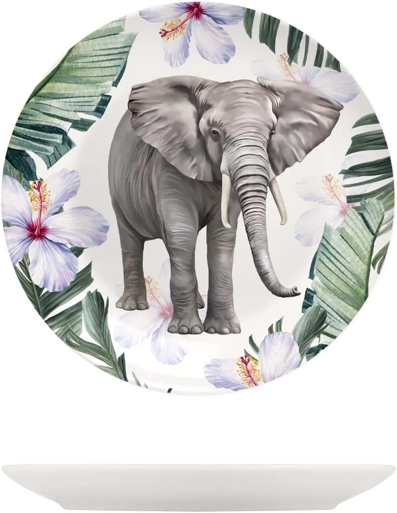 H&h set 6 piatti frutta exotic in new bone china avorio decorato cm 21