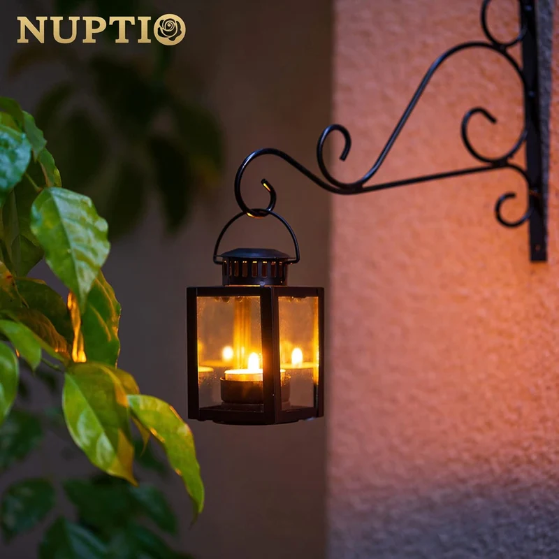 NUPTIO Laternen für Kerzen Gartenlaternen, Vintage Stil Hängen Kleine Laternen für Teelicht Kerze, S