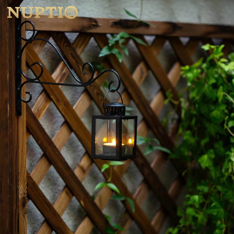 NUPTIO Laternen für Kerzen Gartenlaternen, Vintage Stil Hängen Kleine Laternen für Teelicht Kerze, S