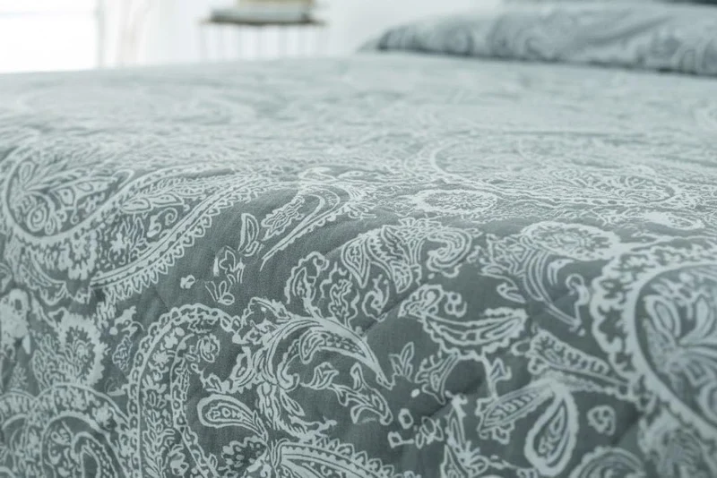 VIALMAN Leichtes Bouti-Tagesdecke, 90 x 190 cm, Grau 90 x 190 cm Grau, 90 x 190 cm Grau
