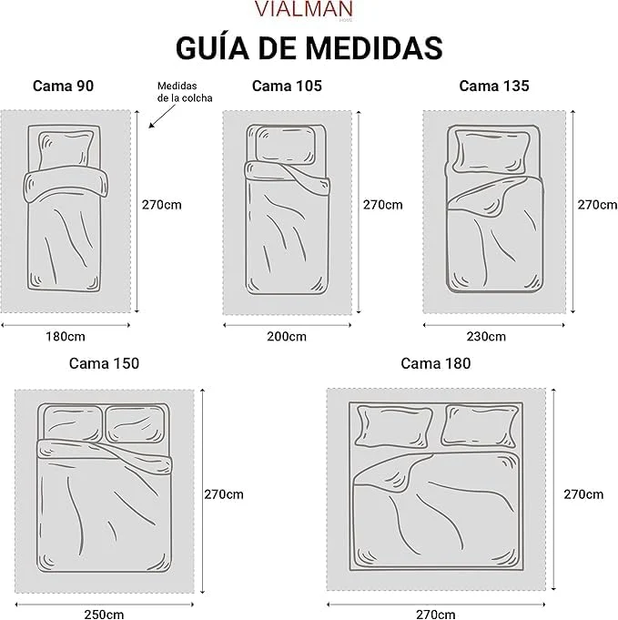 VIALMAN Leichtes Bouti-Tagesdecke, 90 x 190 cm, Grau 90 x 190 cm Grau, 90 x 190 cm Grau