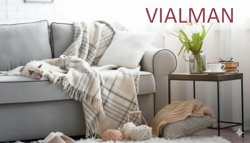 VIALMAN Leichtes Bouti-Tagesdecke, 90 x 190 cm, Grau 90 x 190 cm Grau, 90 x 190 cm Grau