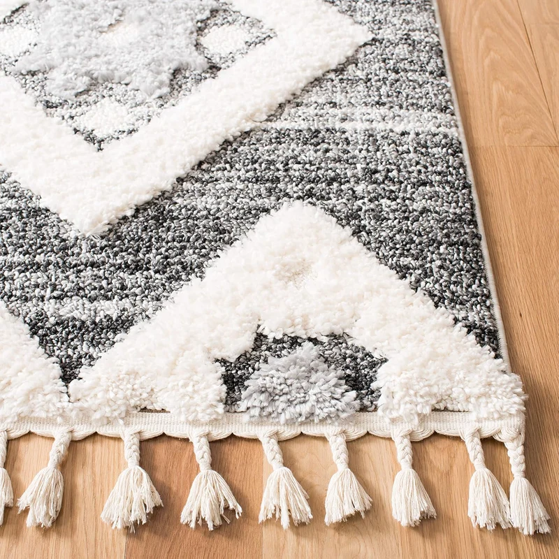 SAFAVIEH Zottelig Teppich für Wohnzimmer, Esszimmer, Schlafzimmer - Moroccan Tassel Shag Collection,