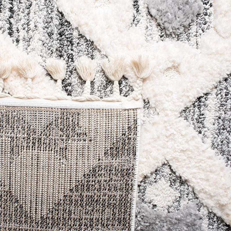 SAFAVIEH Zottelig Teppich für Wohnzimmer, Esszimmer, Schlafzimmer - Moroccan Tassel Shag Collection,