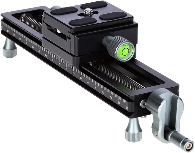 Rollei Makroschlitten, Stabiler Foto/Video Makro-Einstellschlitten für DSLR und System Foto-Kameras.