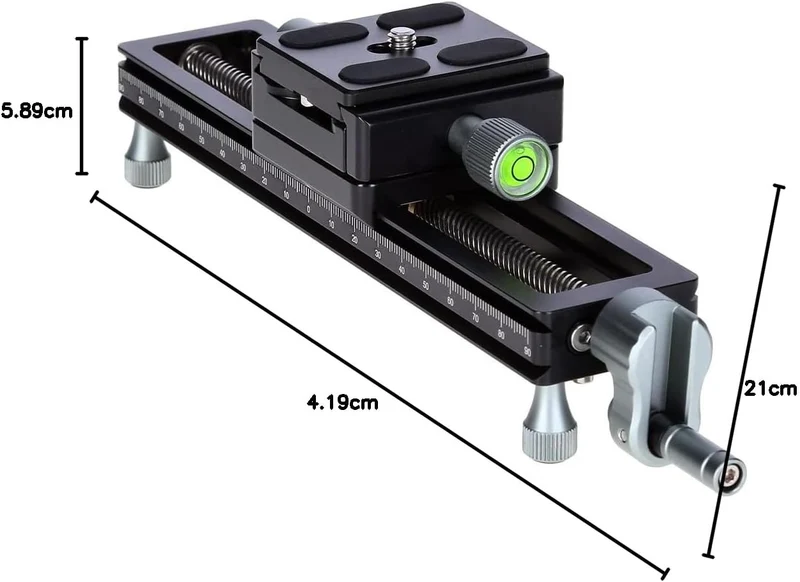 Rollei Makroschlitten, Stabiler Foto/Video Makro-Einstellschlitten für DSLR und System Foto-Kameras.
