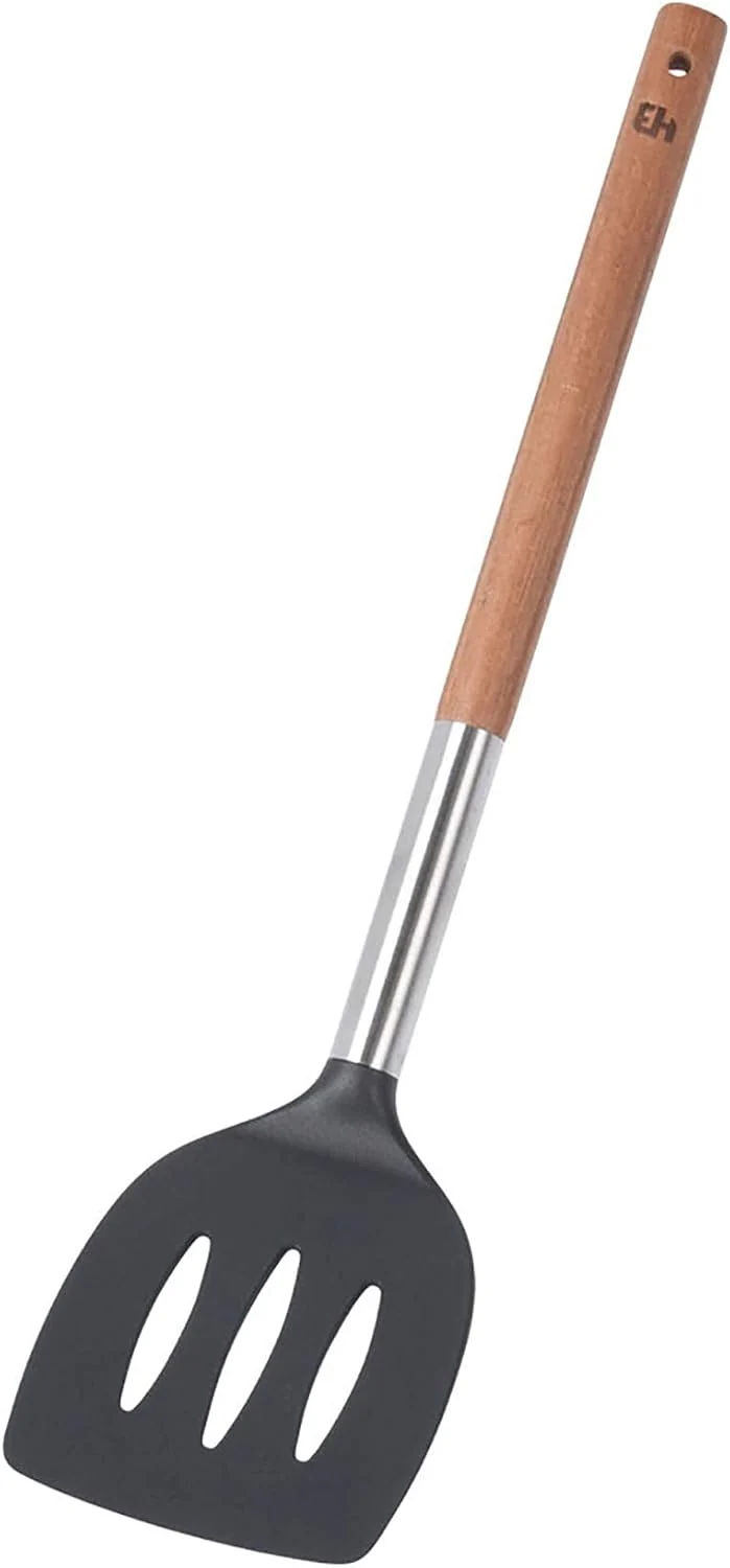 MIJOMA 7-TLG Kochlöffel-Set mit Halter, Griffe aus Akazienholz, Länge 30cm, Küchenutensilien, Back-L