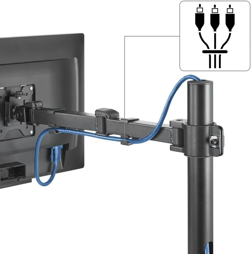 Hama Monitorhalterung für 1 Monitor 13 – 35 Zoll (Monitorhalter höhenverstellbar bis 40 cm, schwenkb