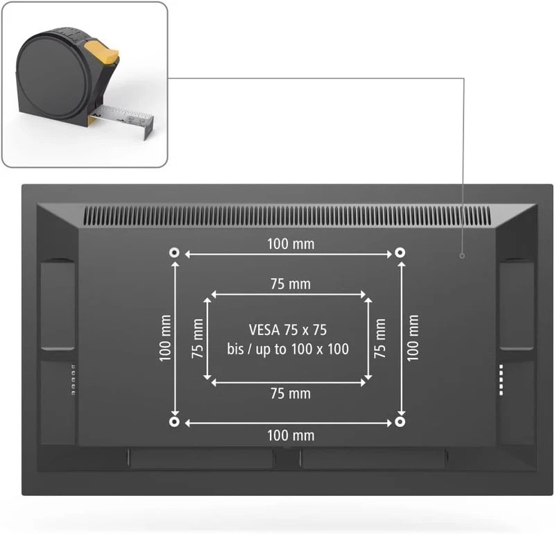 Hama Monitorhalterung für 1 Monitor 13 – 35 Zoll (Monitorhalter höhenverstellbar bis 40 cm, schwenkb