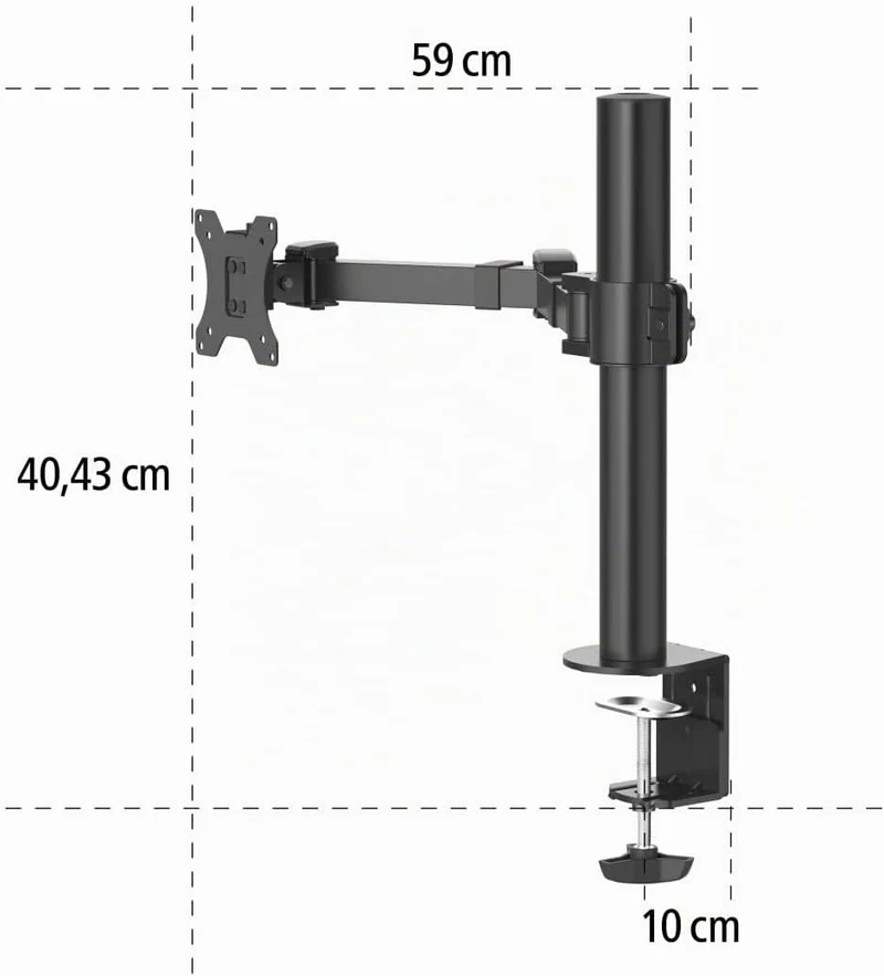 Hama Monitorhalterung für 1 Monitor 13 – 35 Zoll (Monitorhalter höhenverstellbar bis 40 cm, schwenkb