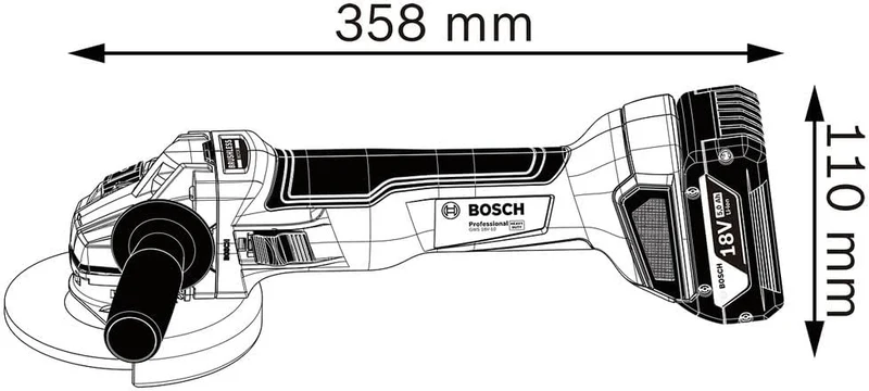 Bosch Professional 18V System Winkelschleifer GWS 18V-10 (Scheibendurchmesser 115mm, ohne Akku und L