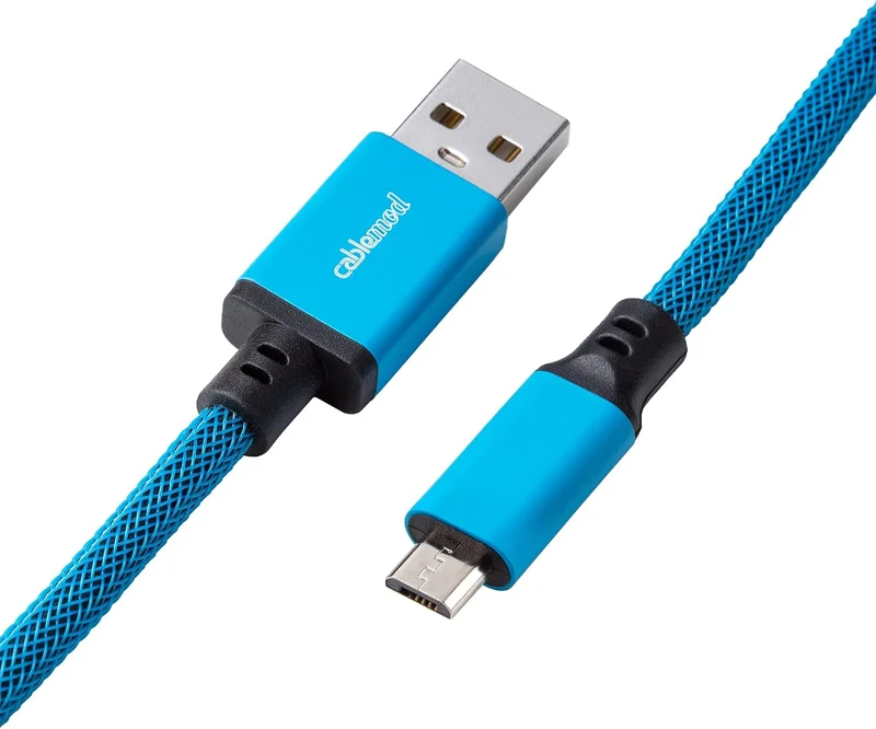 CableMod Classic Coiled Keyboard Cable - Spiralkabel für Tastatur Micro USB auf USB Typ A - Gaming T