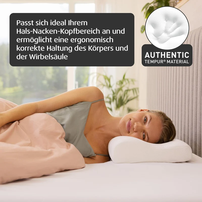 TEMPUR Original Schlafkissen Memory Foam, ergonomisches Nackenstützkissen für Seiten- und Rückenschl