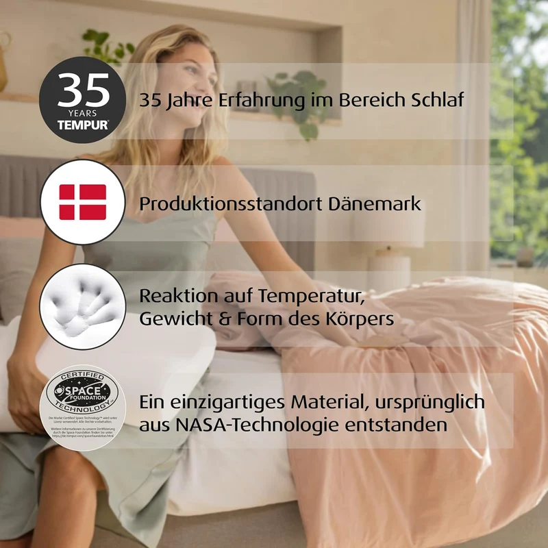 TEMPUR Original Schlafkissen Memory Foam, ergonomisches Nackenstützkissen für Seiten- und Rückenschl