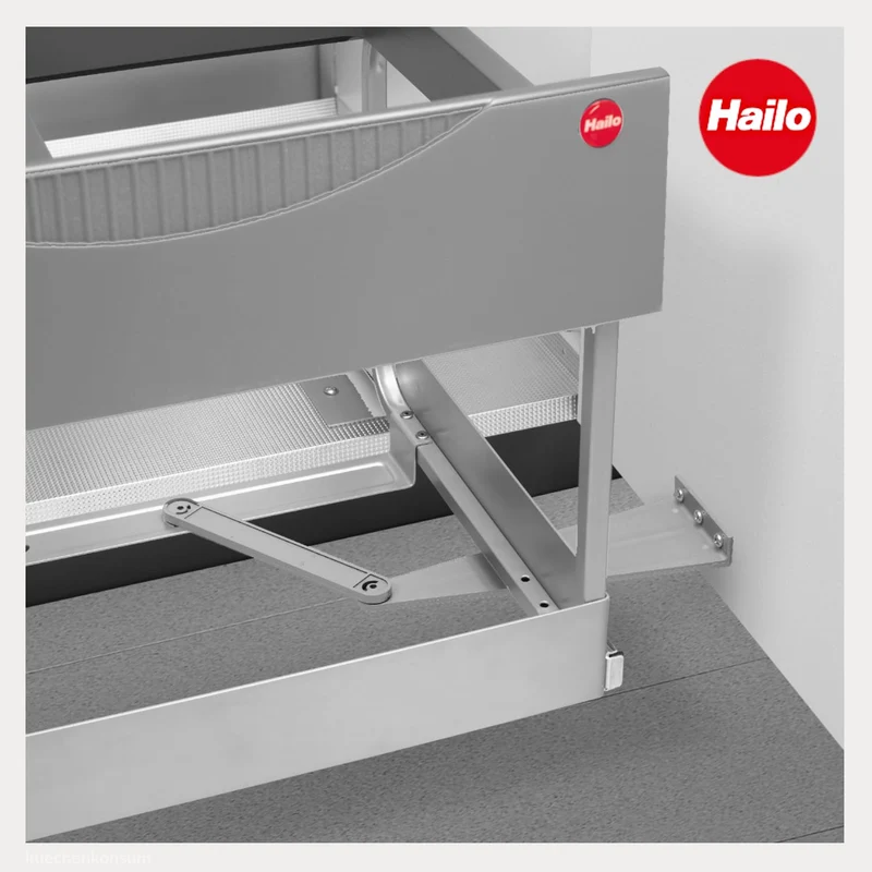 Hailo Abfallsammler 3644801 | 30 Liter Raumspar Tandem Einbau-Mülleimer | 2 fach Trennung zur Montag