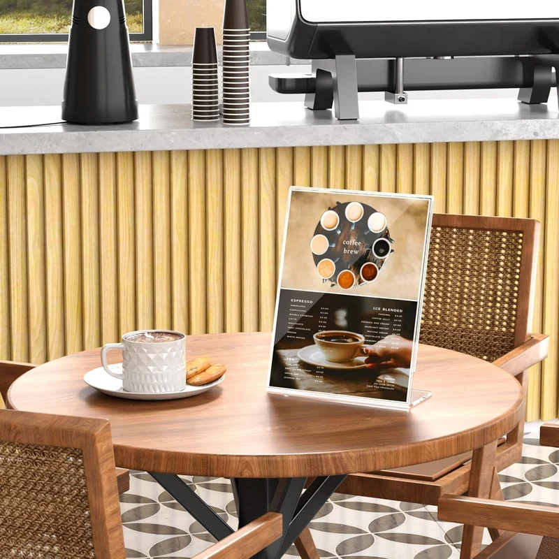 HIIMIEI A5 Tischaufsteller Schräg, 6 Stück Werbeaufsteller / L- Ständer Ideal für Cafés, Restaurants