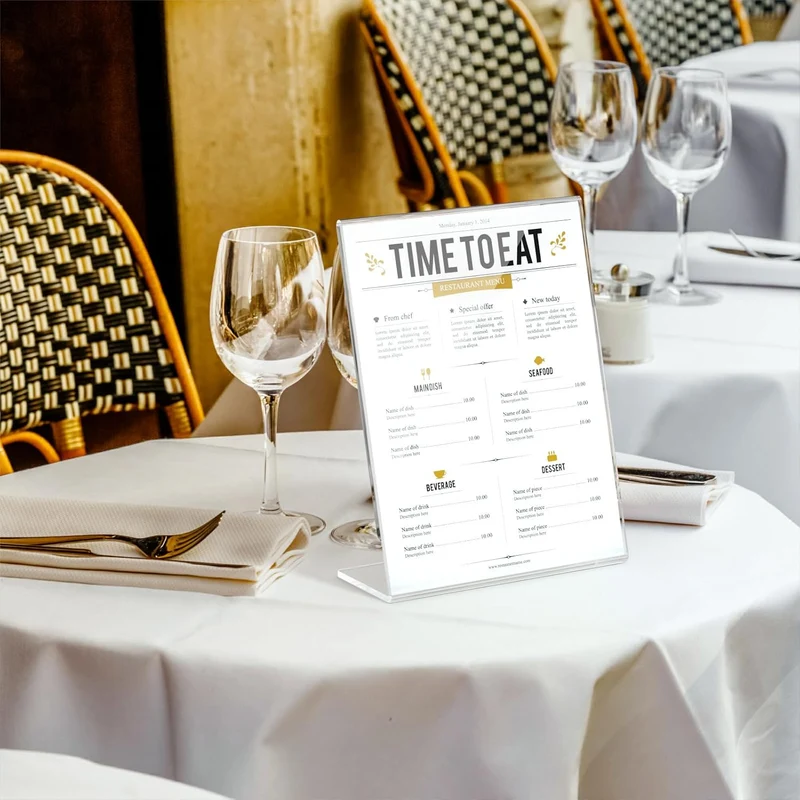 HIIMIEI A5 Tischaufsteller Schräg, 6 Stück Werbeaufsteller / L- Ständer Ideal für Cafés, Restaurants
