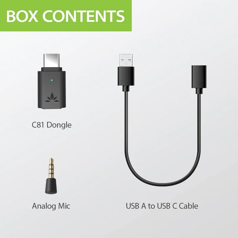 Avantree C81 Bluetooth USB-C kabelloser Audio Adapter Dongle um Kopfhörer und Lautsprecher mit PS4/5