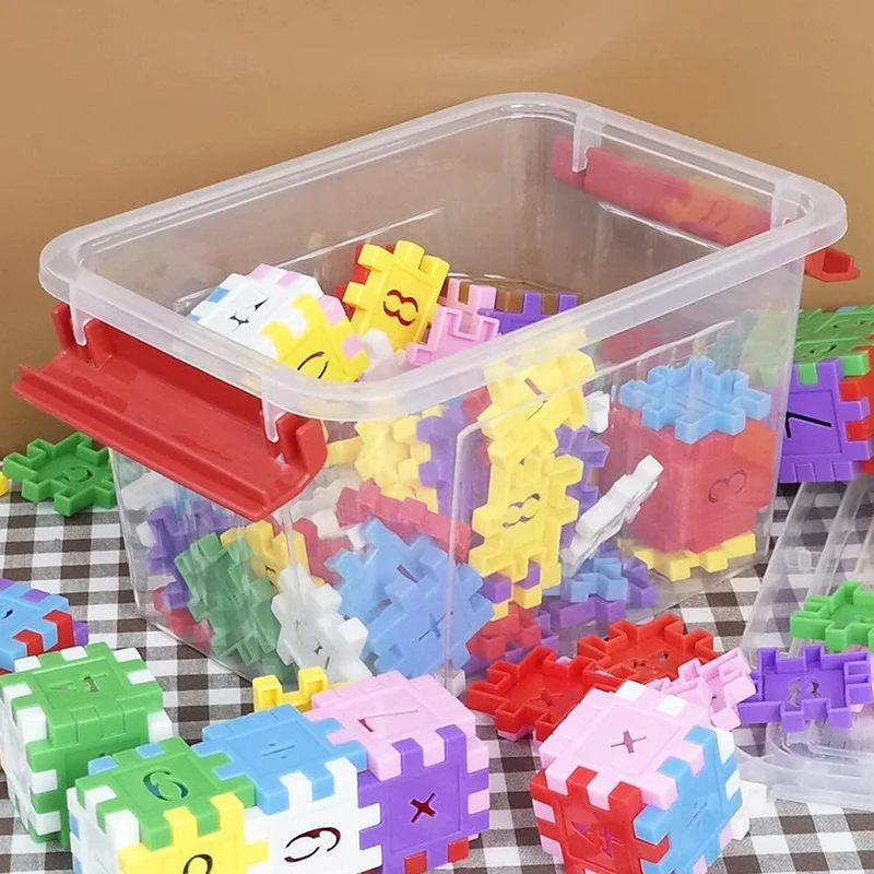 Kiddream Set von 6 Mini-Aufbewahrungsboxen aus Kunststoff, 3 Liter Boxen mit Deckel Transparent, 3 L