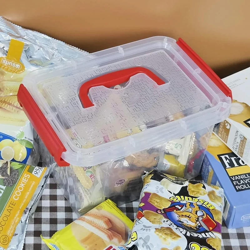 Kiddream Set von 6 Mini-Aufbewahrungsboxen aus Kunststoff, 3 Liter Boxen mit Deckel Transparent, 3 L