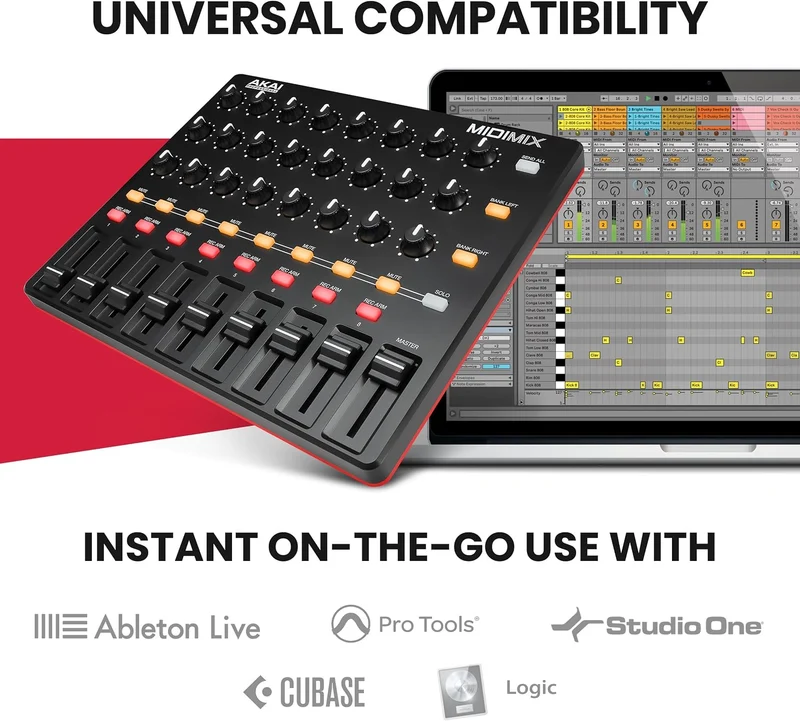 AKAI Professional Midimix - Voll zuweisbarer, portabler MIDI Mixer & DAW Controller Single, Single