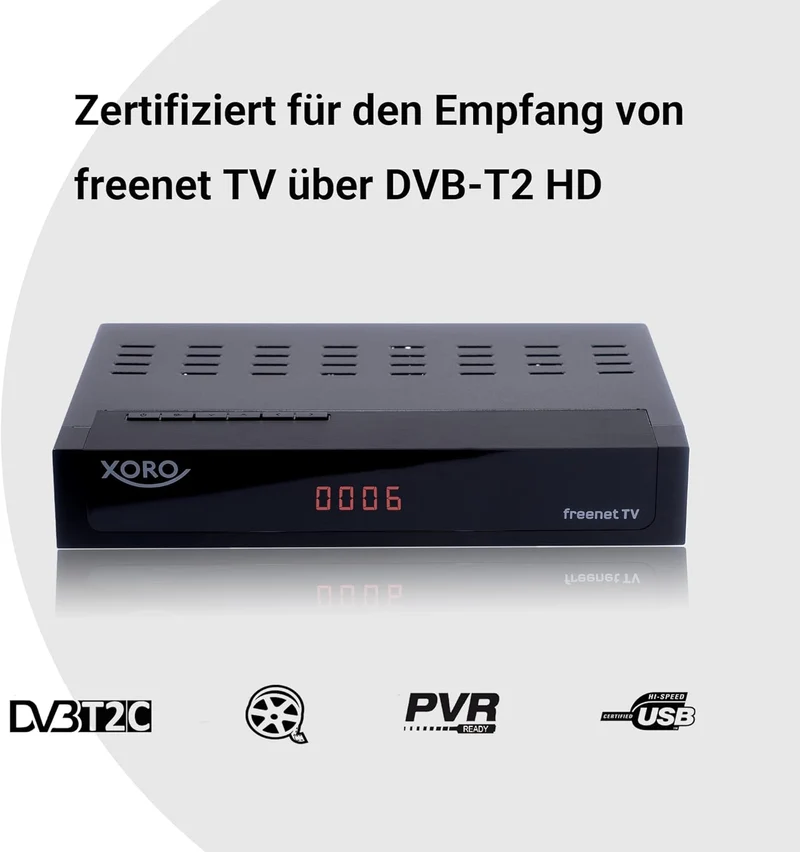 DVB-C/DVB-T2 FullHD Receiver XORO HRT 8770 TWIN, Digitales Kabelfernsehen, Freenet TV Entschlüsselun