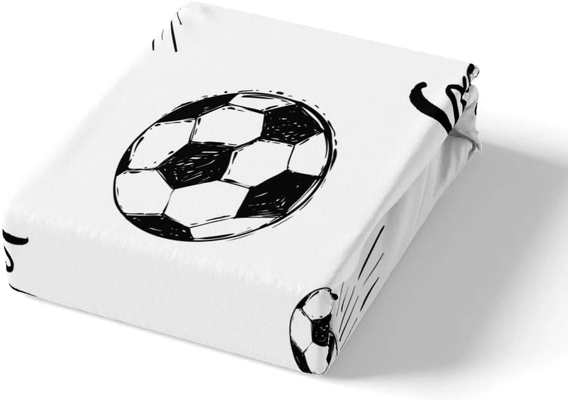 Loussiesd Jungen Fu?Ball Betten Set Sport Thema Bettbezug Set Kinder Fu?Ball Muster Bettw?sche Set 1
