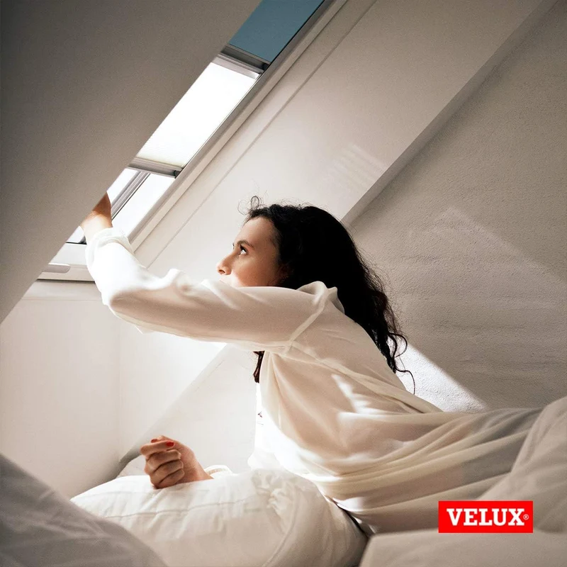 VELUX Original Dachfenster Duo Verdunkelungsrollo für MK06, Dunkelblau, mit Grauer Führungsschiene M
