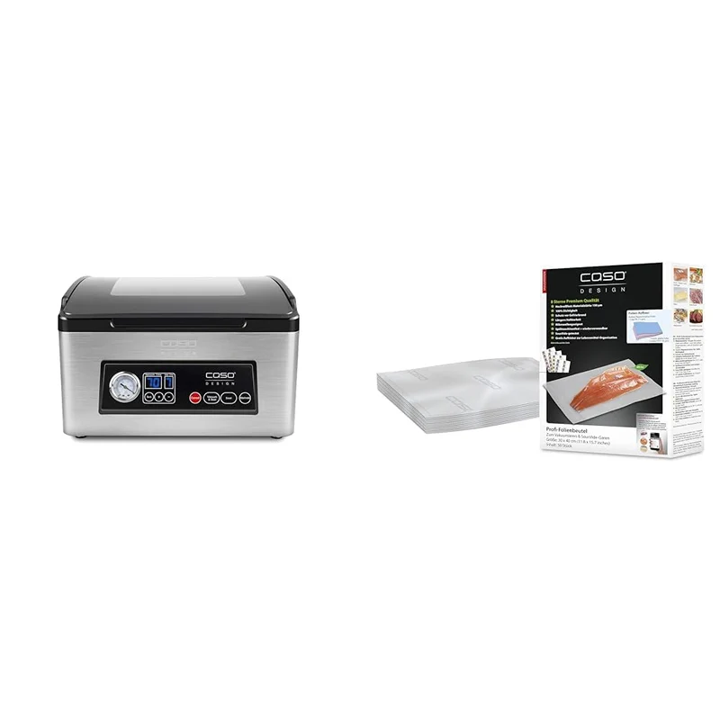Caso 1418 VacuChef 70 - Kammervakuumierer aus Edelstahl, starke Vakuumpumpe 70 Liter/Minute & Profi-