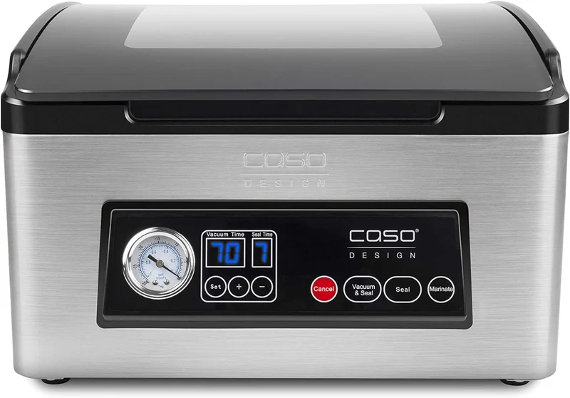 Caso 1418 VacuChef 70 - Kammervakuumierer aus Edelstahl, starke Vakuumpumpe 70 Liter/Minute & Profi-