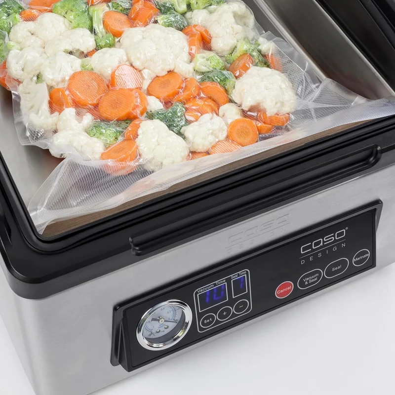 Caso 1418 VacuChef 70 - Kammervakuumierer aus Edelstahl, starke Vakuumpumpe 70 Liter/Minute & Profi-