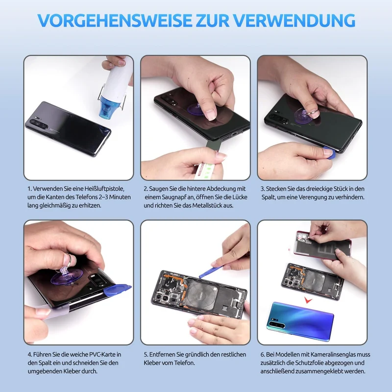 Eonpam Akkudeckel für Xiaomi Mi 10T / Mi 10T Pro Rückseite Glas Original Backcover Back Glas Ersatz