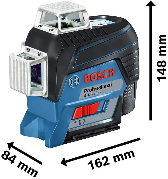 Bosch Professional 12V System Linienlaser GLL 3-80 C (1x Akku 12V, Universalhalterung BM 1, Empfänge