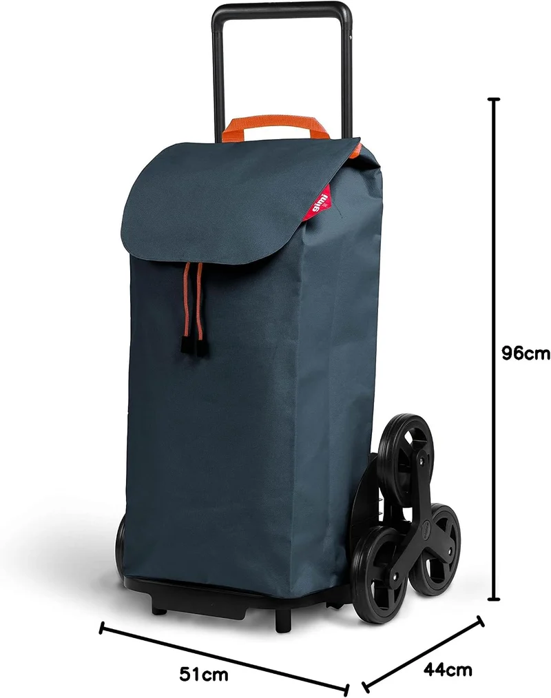 Gimi Tris Einkaufstrolley, wasserabweisende Tasche, 3-Rollen-System, Eco Verpackung, Fassungsvermöge