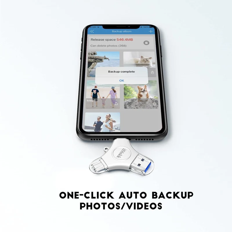 iDiskk Fotostick für iPhone/iPad, 3-in-1 USB-C 128 GB iPhone-Speicherstick mit MFi-Zertifizierung, i