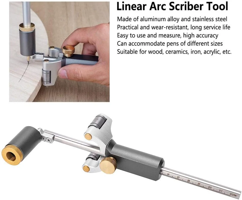PUSOKEI Linear Arc Scriber Tool, Mehrzweck-DIY-Holzbearbeitung Multifunktionale Zeichnungsmarkierung