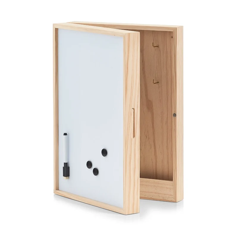 Zeller 15142 Schlüssel-/Memo-Box mit Whiteboard, Holz Schlüsselkasten, Holz, Weiss, 42 x 30 x 8 cm