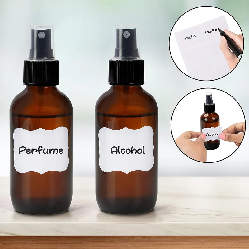 BELLE VOUS 16er Pack Kleine Sprühflasche aus Braunglas 120ml Sprühflasche Glas - Nachfüllbare Braung