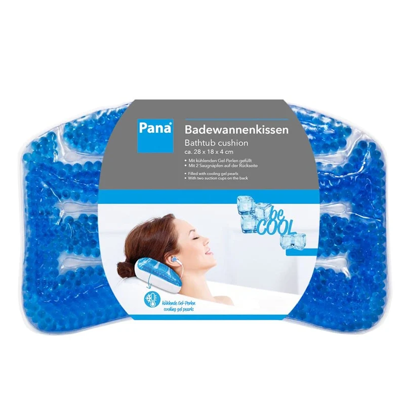 PANA be Cool Badewannenkissen mit kühlenden Gelperlen • Nackenkissen Badewanne • Polster Badewanne k