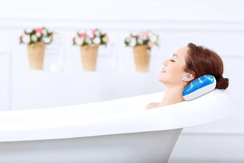 PANA be Cool Badewannenkissen mit kühlenden Gelperlen • Nackenkissen Badewanne • Polster Badewanne k